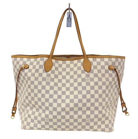 white checkered louis vuitton handbag|louis vuitton neverfull cognac.